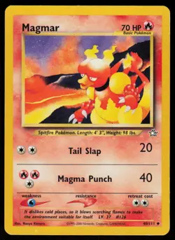 Magmar 40/111 Uncommon Neo Genesis Pokemon Unlimited Damaged - Image 1