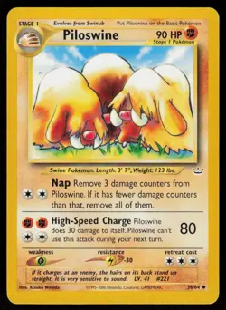 Piloswine 36/64 Uncommon Neo Revelation Pokemon Unlimited Damaged - Image 1