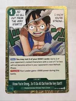 One Piece TCG I Know You're Strong... OP13-040 Rare Event Near Mint English - Image 1