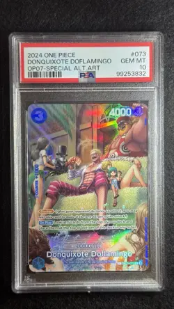 2024 One Piece TCG Donquixote Doflamingo SP Alt Art OP07-073 PSA 10 - Image 1