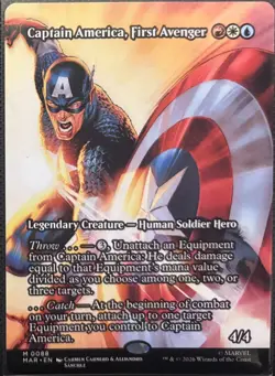 MTG Marvel Super Heroes Captain America, First Avenger Borderless (Mythic) - Image 1