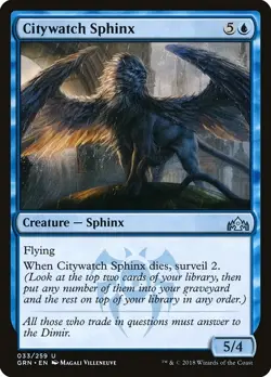 Citywatch Sphinx 2x FOIL GRN MTG Guilds of Ravnica Uncommon MINT blue - Image 1