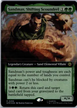 Sandman, Shifting Scoundrel (Extended Art) 266 MTG Marvel's Spider-Man FOIL NM/M - Image 1