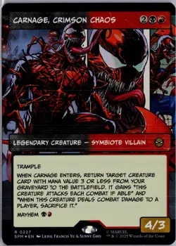 Carnage, Crimson Chaos (Borderless) 227 MTG Marvel's Spider-Man FOIL NM/M - Image 1