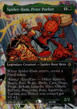Spider-Ham, Peter Porker (Borderless) 201 MTG Marvel's Spider-Man FOIL NM/M - Image 1