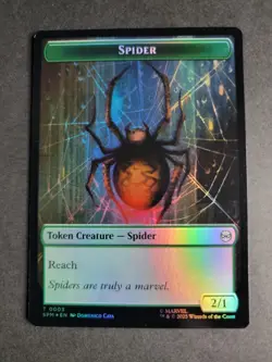Spider / Illusion Villain (Foil) Token MTG Spider-Man - Image 1