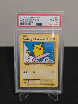 💎GEM MINT Surfing Pikachu PSA 10 111/108 XY Evolutions 2016 - Image 1