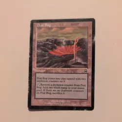 Peat Bog - Mercadian Masques 1999 MTG Black Common Land LP - Image 1