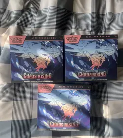 X3 Pokemon TCG Chaos Rising ETB Elite Trainer Box New Factory Sealed IN HAND - Image 1
