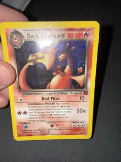 Pokemon Card Dark Charizard Holo Rare Team Rocket 4/82 Fist Swirl - Image 1