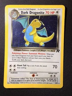 Dark Dragonite - 5/82 - Pokemon Team Rocket Unlimited Holo Rare Card WOTC - Image 1