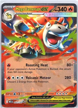 Mega Camerupt ex - 022/132 ME01: Mega Evolution - Pokemon Card - NM - Image 1