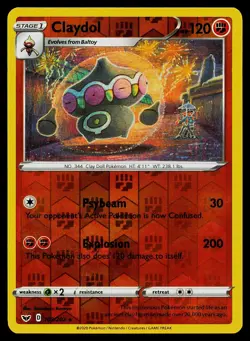 Pokemon Card Sword & Shield Claydol 103/202 Reverse Holo Rare - Image 1
