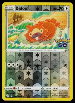 Pokemon Card Pokemon GO Bidoof (Non-Peelable Ditto) 059/078 Reverse Holo Common - Image 1