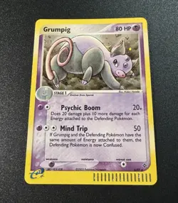 Grumpig 6/97 Dragon Holo Rare Stage 1 80 HP English Pokemon TCG Card - Image 1