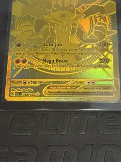 Pokemon Mega Lucario EX TCG Gold Holo Rare Card 188/132 NM PACK FRESH - Image 5