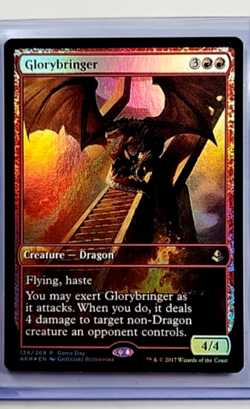 2017 MTG Magic The Gathering Game Day Full Art Promo Foil #134 Glorybringer - Image 1