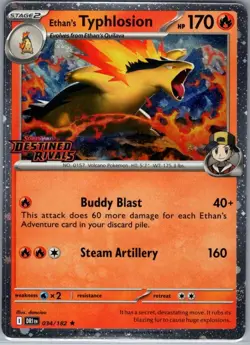 Ethan's Typhlosion (Prerelease) 034/182 Holo - Pokemon Card - NM - Image 1