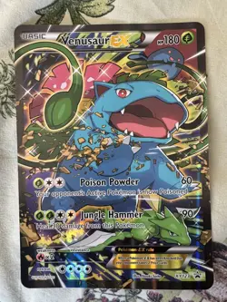 Venusaur EX Jumbo XY123 Black Star Promo Card LP - Image 1