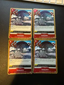 OP02-021 Seaquake Rare One Piece TCG Card 4x Playset - Image 1