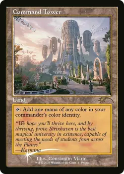 1x MTG Command Tower - Foil - Strixhaven: Omens of Chaos Promo Near Mint, Englis - Image 1