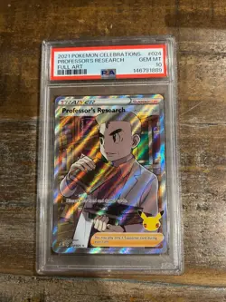 POKEMON 2021 Celebrations Full Art Trainer PROFESSOR'S RESEARCH #024 PSA 10 Gem - Image 1
