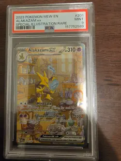 2023 Pokemon Alakazam EX 201/165 EN-Mew 151 Sir Gem Mint PSA - Image 1