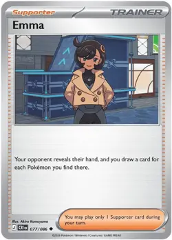 Emma Pokemon TCG Uncommon CRI 077/086 Reverse HoloNM - Image 1