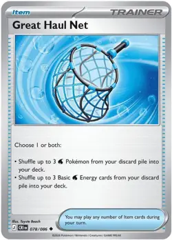 Great Haul Net Pokemon TCG Uncommon CRI 078/086 Reverse HoloNM - Image 1