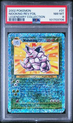 2002 POKEMON LEGENDARY COLLECTION — #31 NIDOKING — REVERSE FOIL HOLO — PSA 8 - Image 1