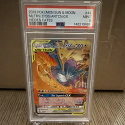 Pokemon Hidden Fates Moltres & Zapdos & Articuno GX 44/68 Holo TAG TEAM PSA 9 - Image 1