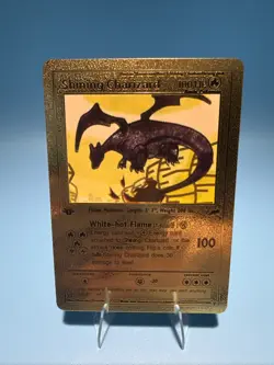 Pokemon Shining Charizard 1st Edition Gold Foil 100HP, Fan Art, 107/105 - Image 1