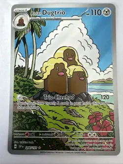 Pokemon TCG Alolan Dugtrio 208/191 Surging Sparks Illustration Rare - Image 1