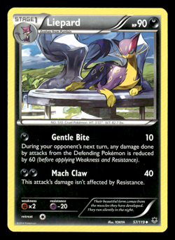 Pokemon - Liepard - 57/119 - Uncommon - XY - Phantom Forces - NM - Image 1