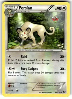 Pokemon TCG Persian Steam Siege 89/114 Regular Uncommon - Image 1