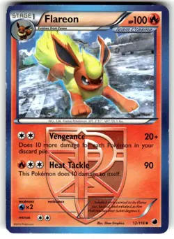 FLAREON 12/116 PLASMA FREEZE NON HOLO POKEMON TCG LP - Image 1