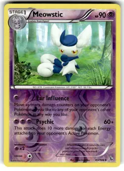 Meowstic 43/106 Rare Flashfire Pokemon Reverse Holo Near Mint - Image 1