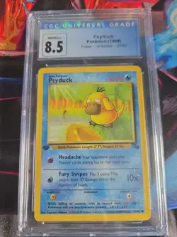 CGC 8.5 Psyduck Fossil 53/62 1st Edition 1999 ENG Pokemon TCG Graded - Image 1