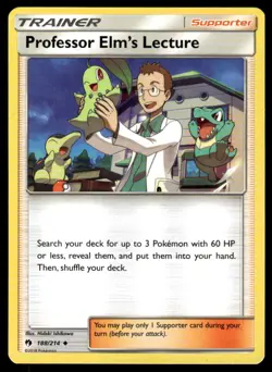 POKEMON PROFESSOR ELM'S LECTURE LOST THUNDER 188/214 UC LP - Image 1