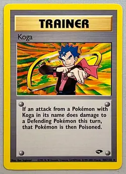 Pokemon Koga #106/132 Non-Holo Rare Trainer - 2000 Gym Challenge - LP to NM Cond - Image 1