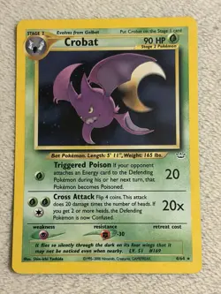 Pokemon TCG Neo Revelation Crobat 04/64 Holo Rare English Stage 2 90 HP - Image 1