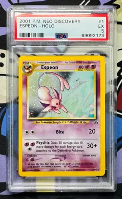 Espeon 1/75 PSA 5 Neo Discovery Unlimited Pokemon - Image 1
