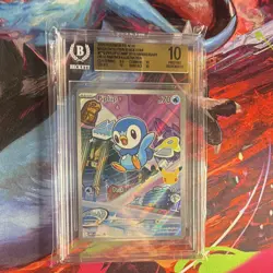 Pokemon TCG Mega Evolution Promo Piplup 042 Black Star Promo Holo Eng BGS 10 - Image 1