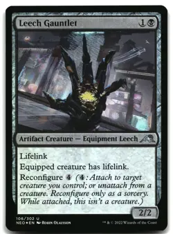 MTG Leech Gauntlet FOIL U Kamigawa: Neon Dynasty 106 LP - Image 1