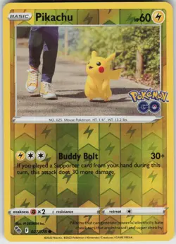 PO-04 Reverse Holo Pikachu (27) 027/078 Common Pokemon GO - Image 1