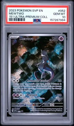 2023 POKEMON SVP EN-SV BLACK STAR PROMO #052 MEWTWO PSA 10 - Image 1