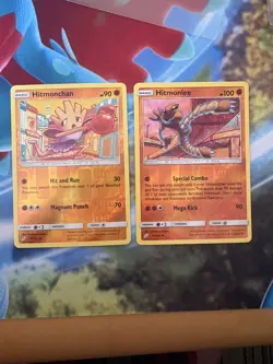 Pokemon Hitmonlee 73/181 Hitmonchan 74/181 Reverse Holos Team Up TOMOKAZU KOMIYA - Image 1