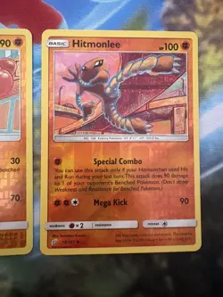 Pokemon Hitmonlee 73/181 Hitmonchan 74/181 Reverse Holos Team Up TOMOKAZU KOMIYA - Image 3