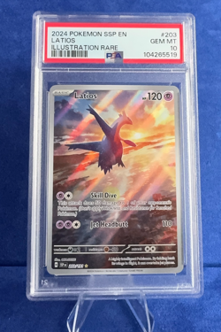 2024 POKEMON SSP EN-SURGING SPARKS ILLUSTRATION RARE #203 LATIOS PSA 10 - Image 1