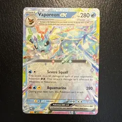 Vaporeon ex 023/131 SV Prismatic Evolutions Double Rare Full Art Holo - Image 1